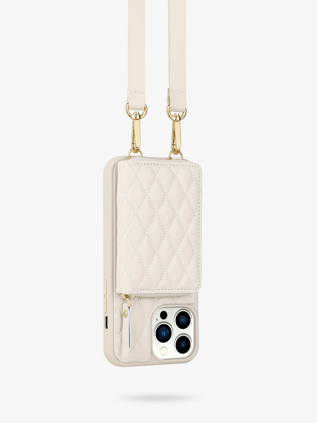 Argyle Crossbody iPhone case in beige-2