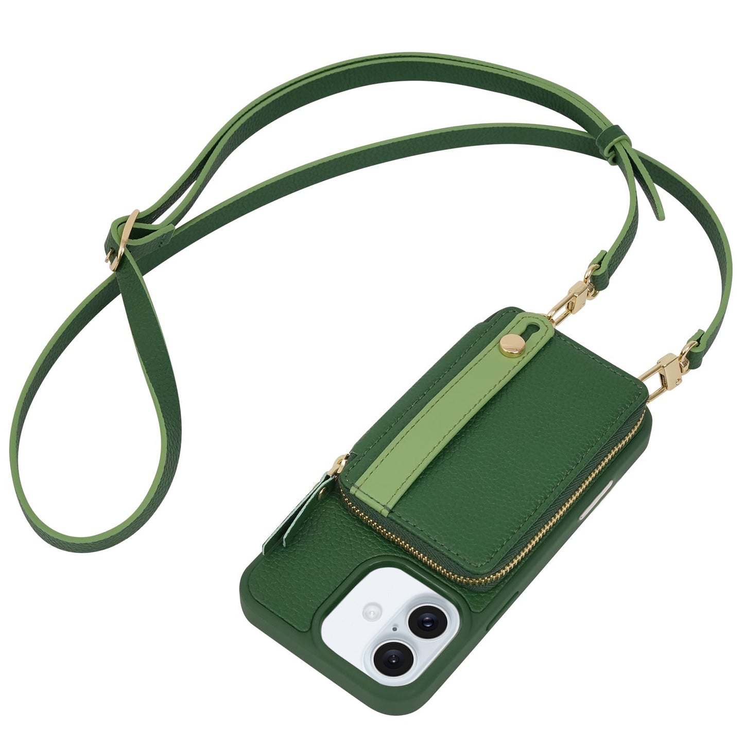 Color Matching Wrist Strap Crossbody Phone Case