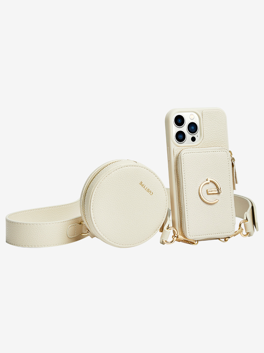 Custype Round bag E Shape iPhone crossbody case white-10