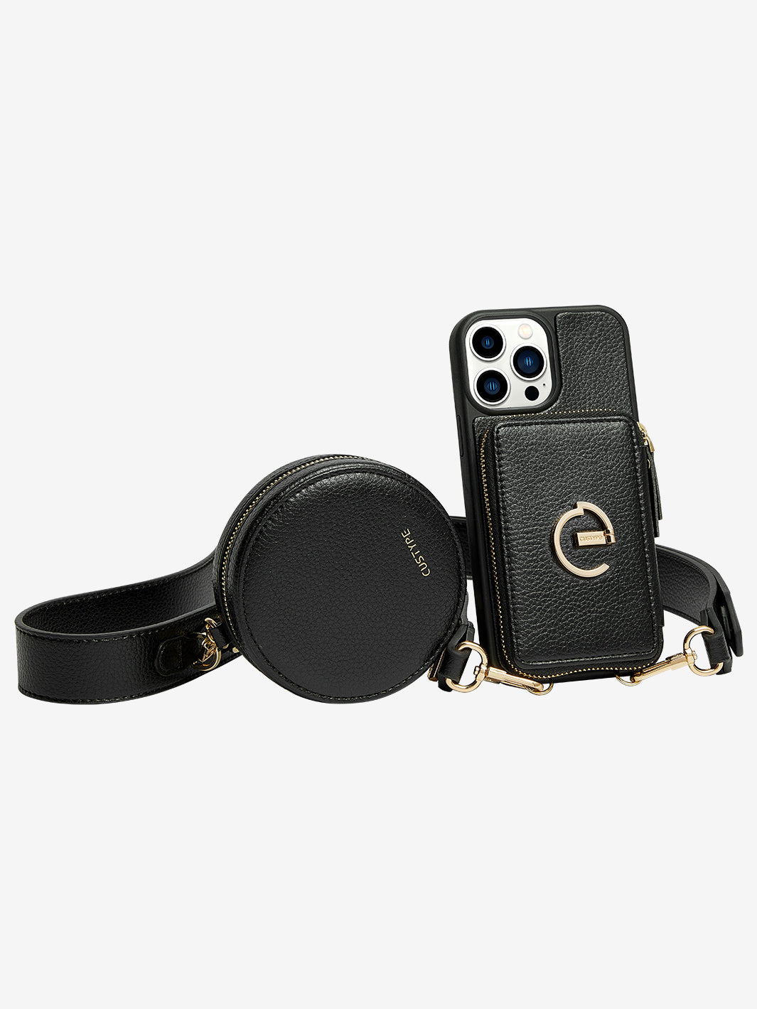 Custype Round bag E Shape iPhone crossbody case black-8