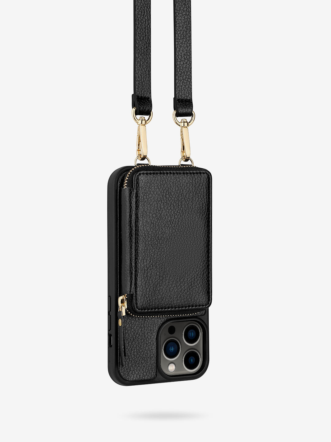 Lychee Crossbody iPhone case in black-3