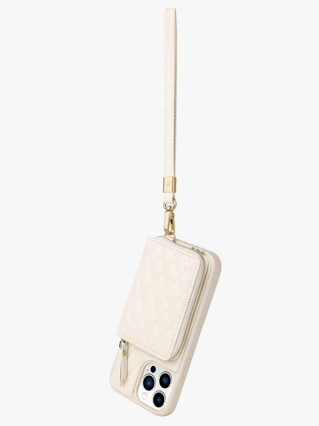 Argyle Crossbody iPhone case in beige-4