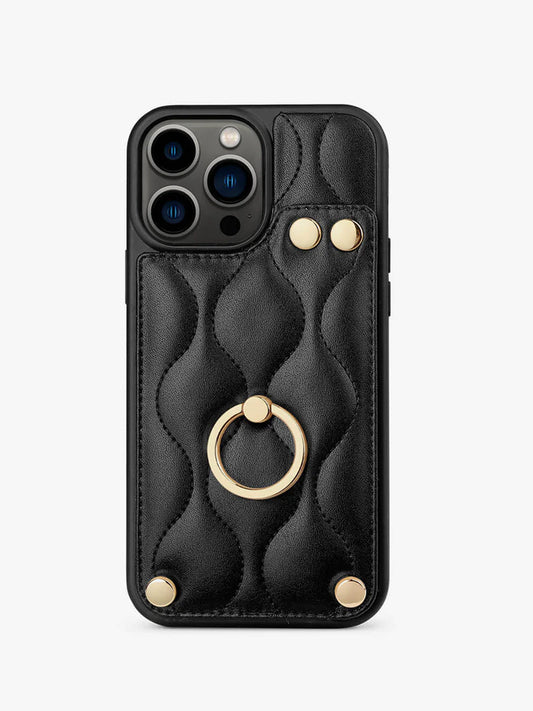 ThreadTrend- Argyle Puffer Phone Case-black