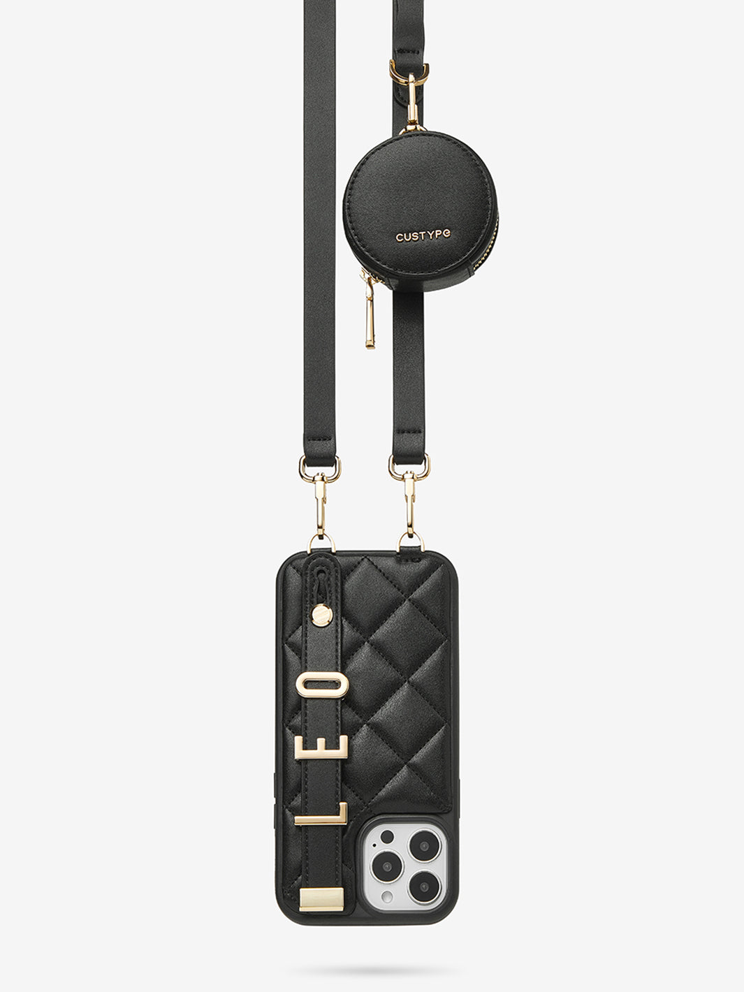 Signature Style- Personalized Phone Case Mini Pouch Set-black