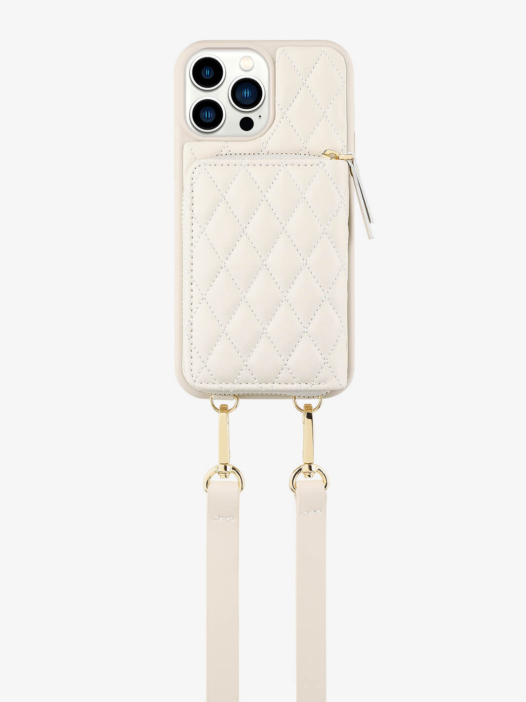 Argyle Crossbody iPhone case in beige-5