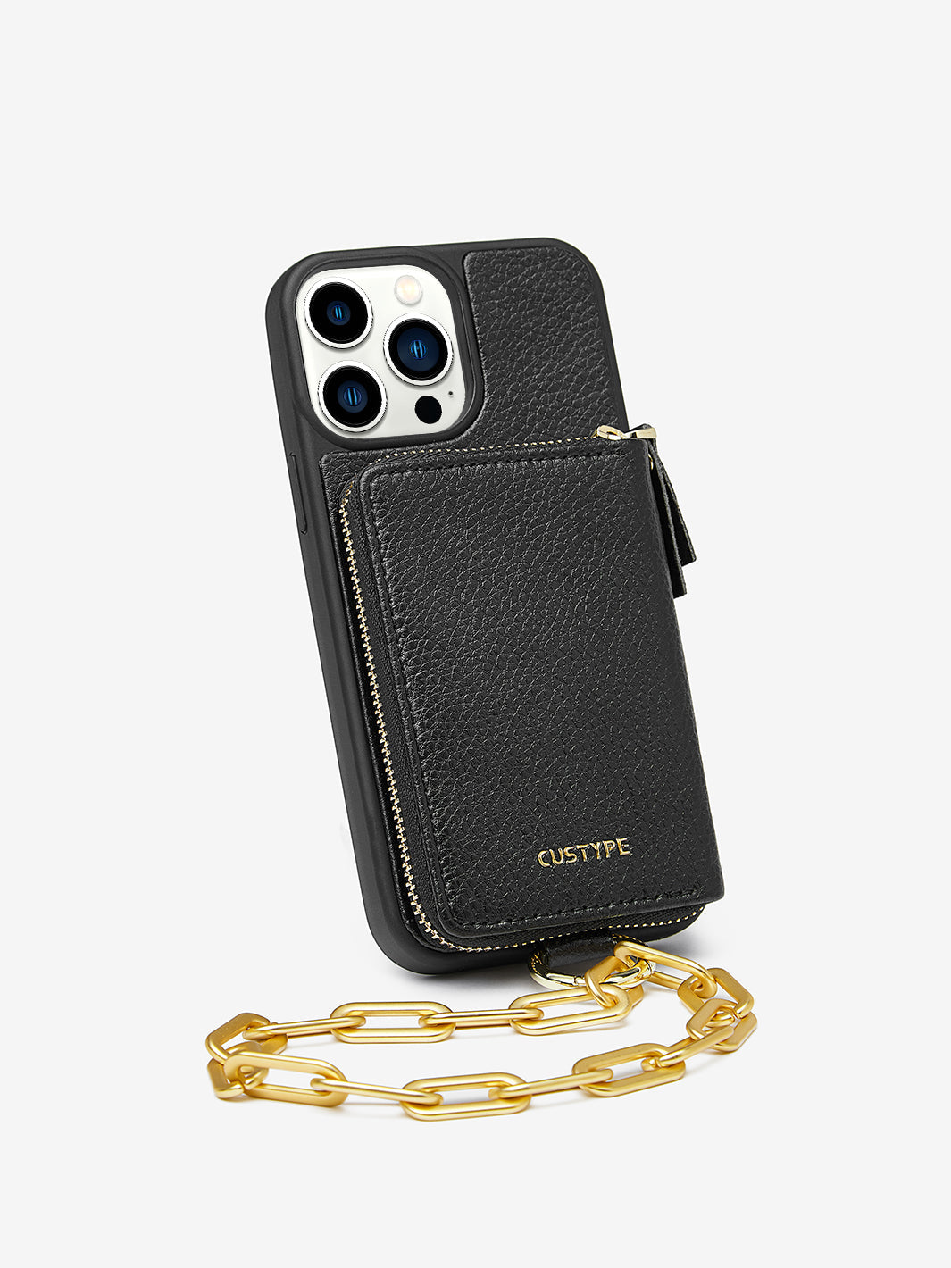 Custype Wallet iPhone Case with Wristband in Black