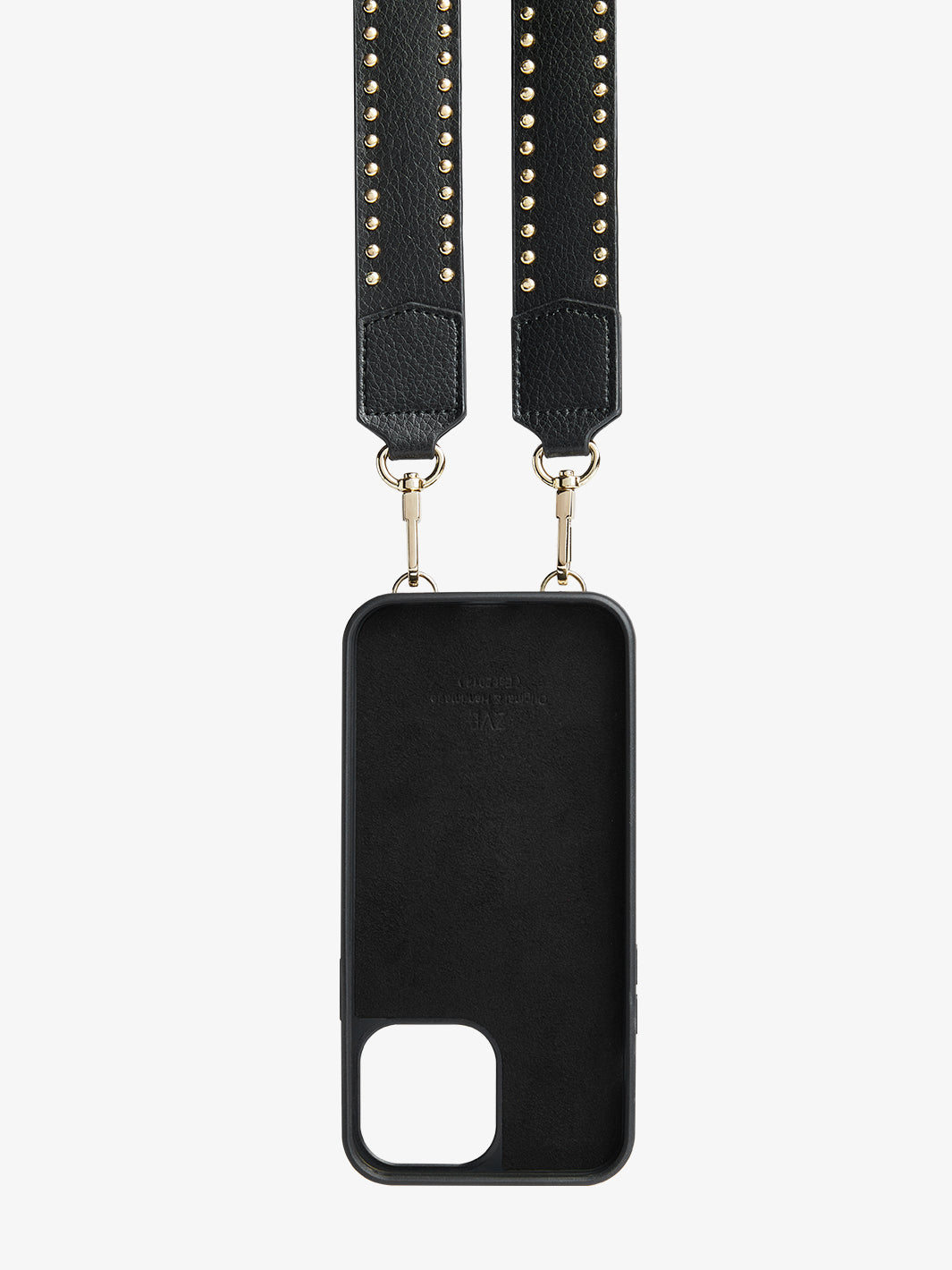 Wild snake spliced rivet crossbody strap phone case wallet case iphone 14 pro 