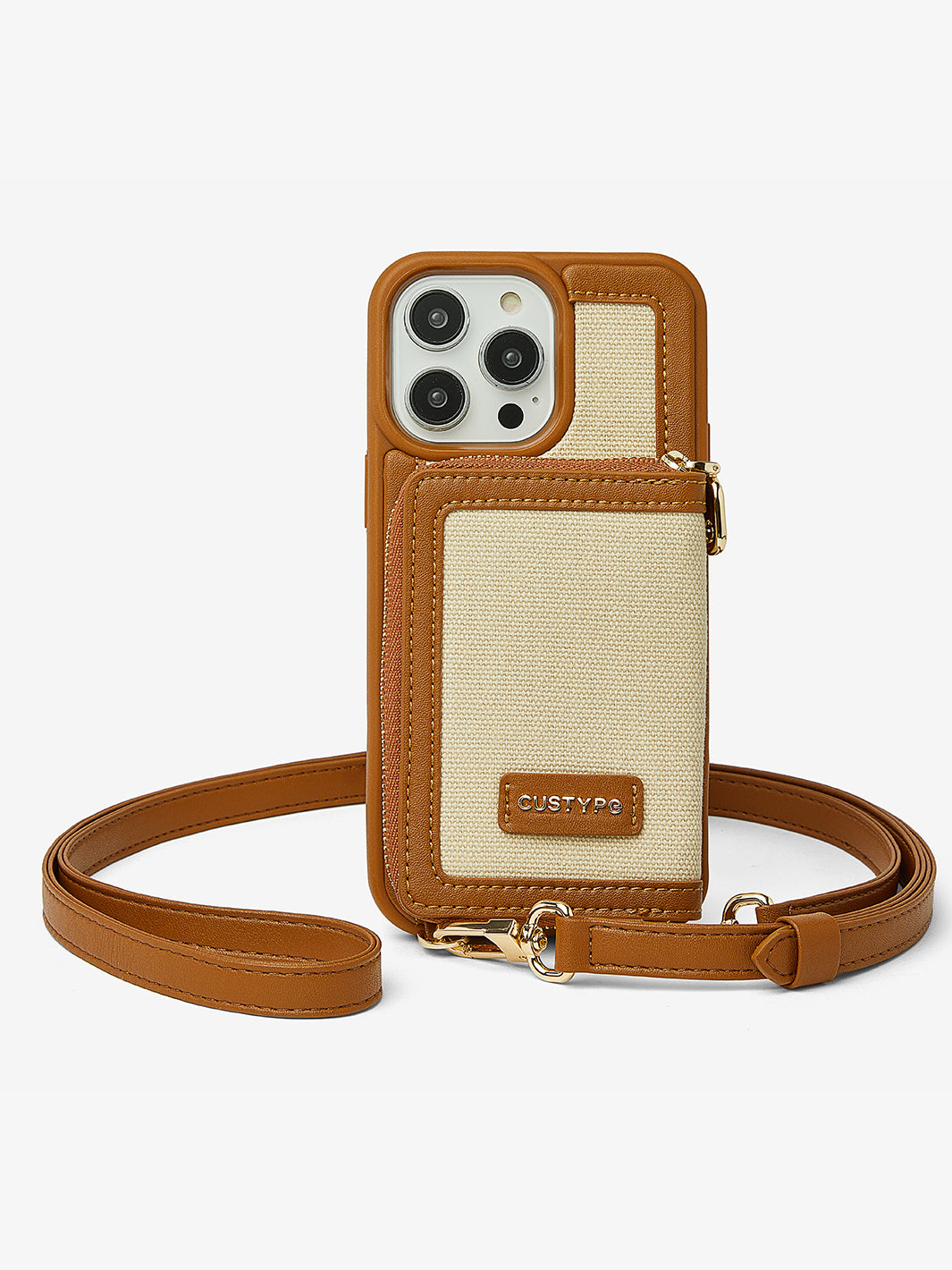 Custype eternal wallet phone case with crossbody strap and wristband in brown 13pm