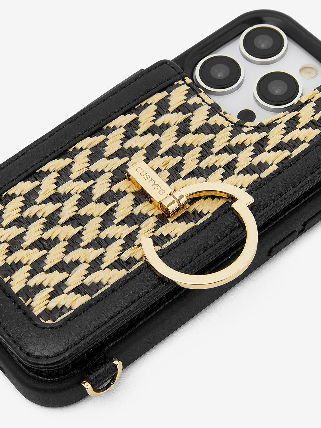 Custype Flip Woven Splice Phone Case with ring holder 13 pro max cover