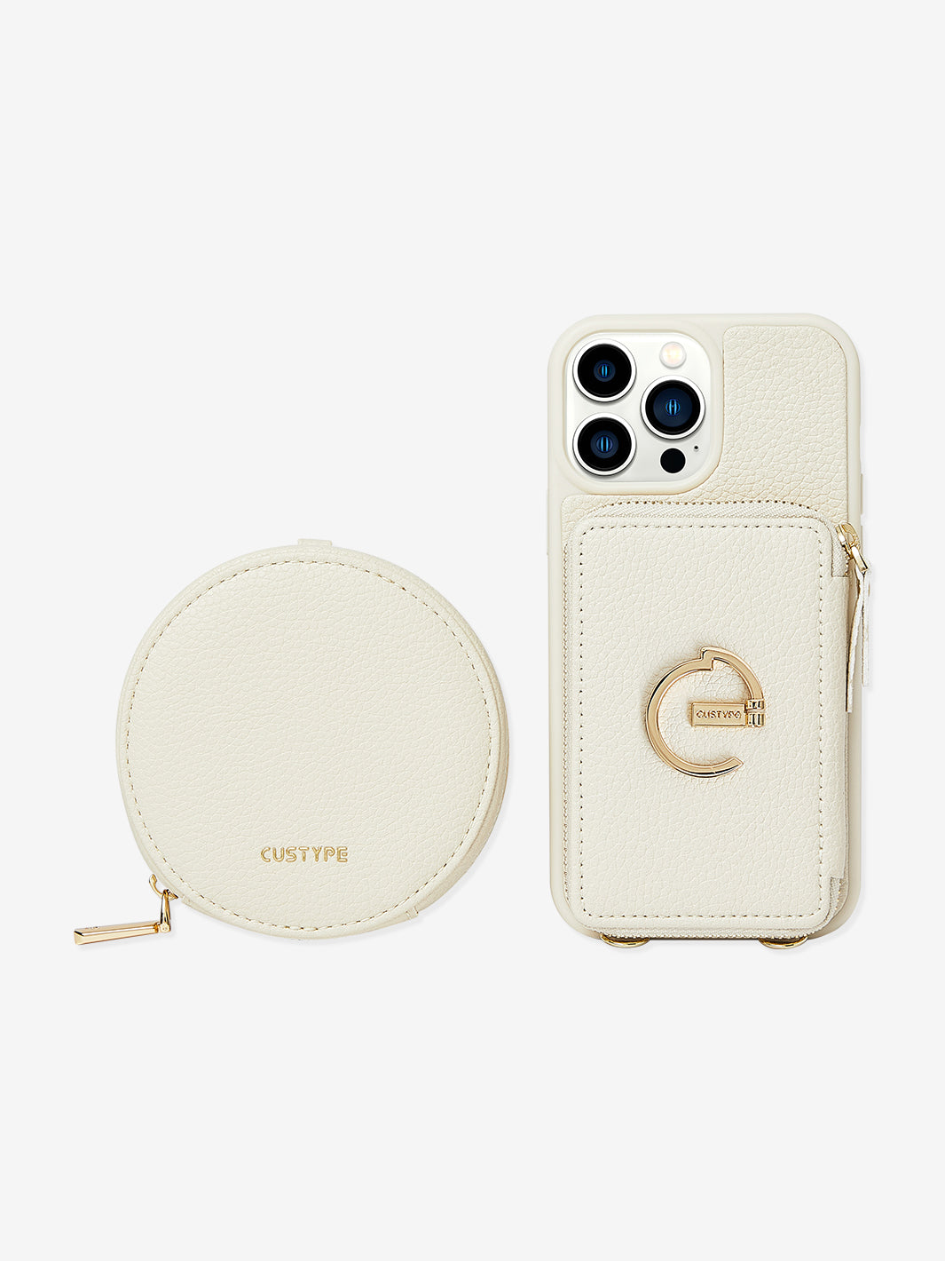 Custype Round bag E Shape iPhone crossbody case white-2