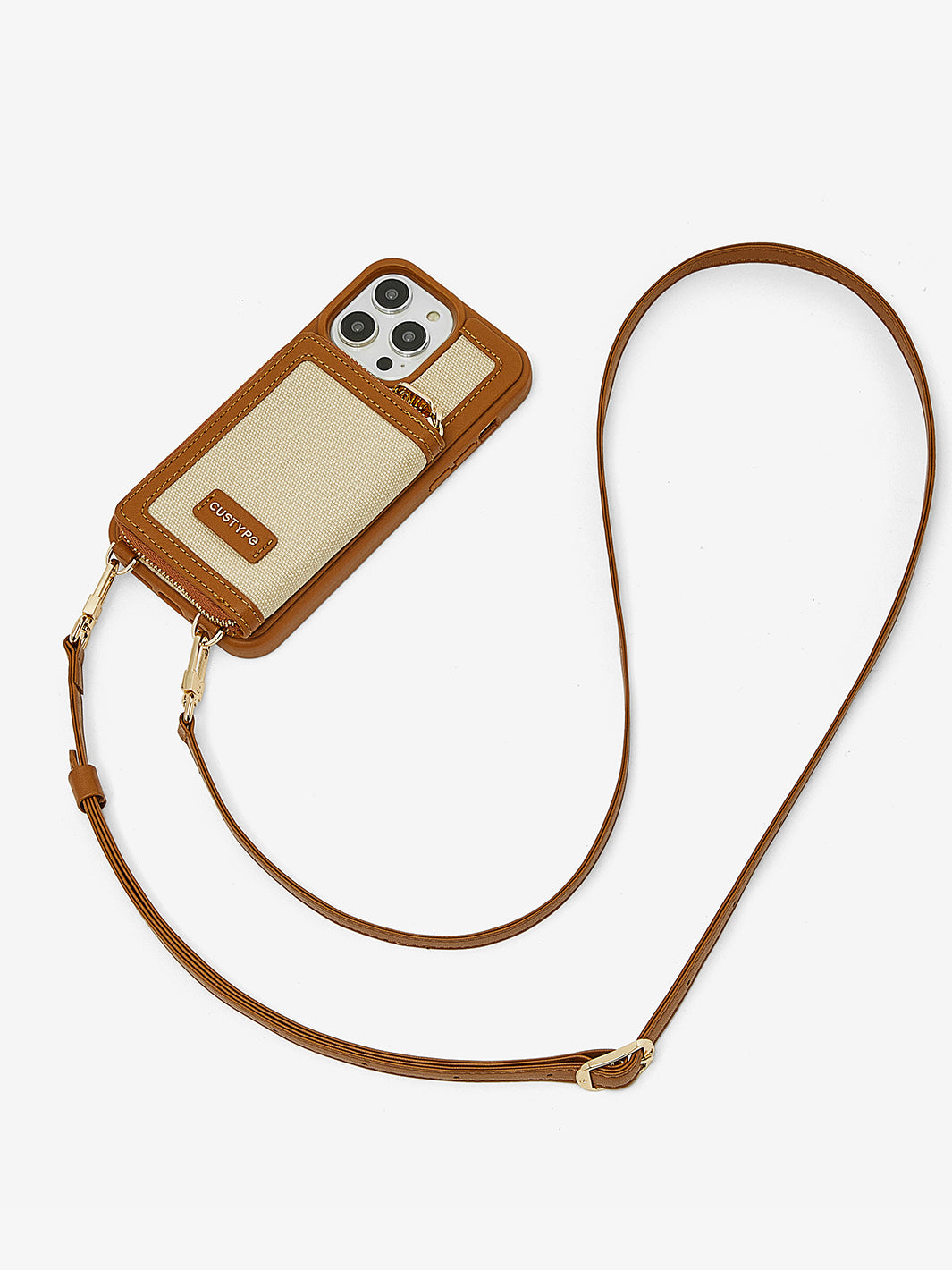 Custype eternal wallet phone case with crossbody strap and wristband in brown 13cover