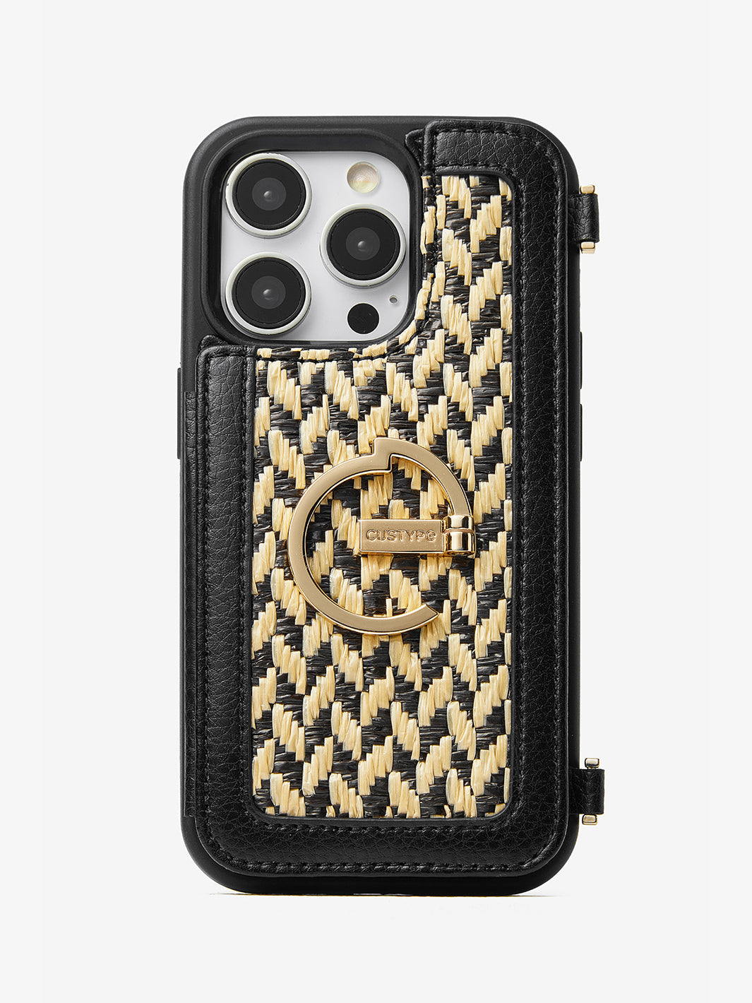 Custype Flip Woven Splice Phone Case with ring holder phone cover