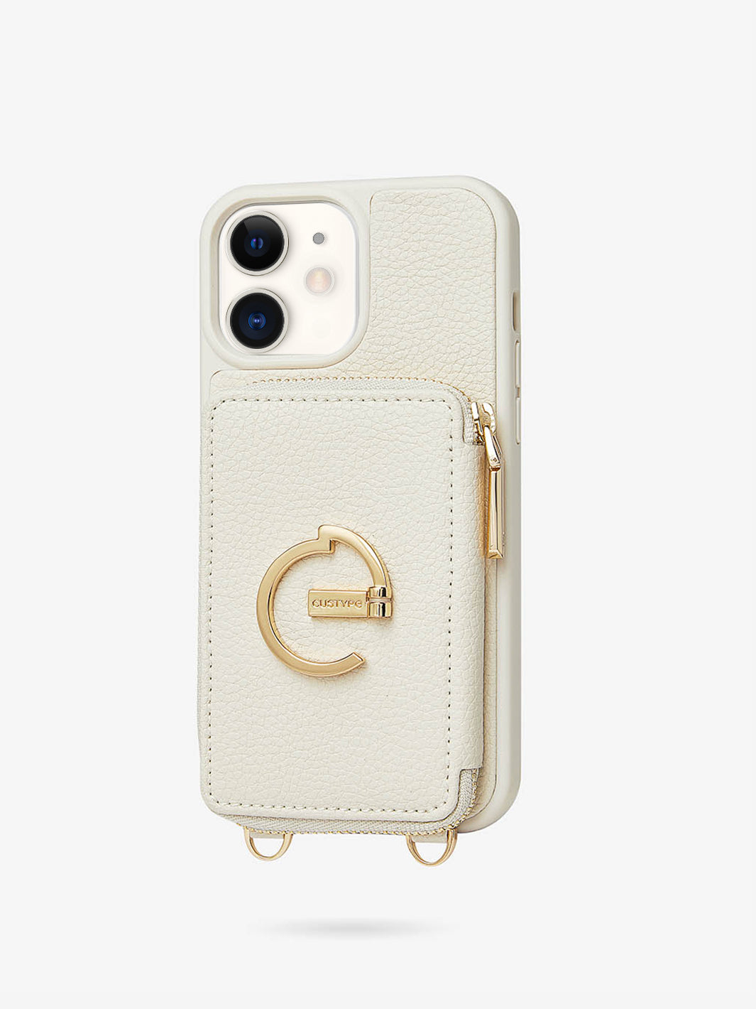 ZipPouch- E-stand Wallet Phone Case-white