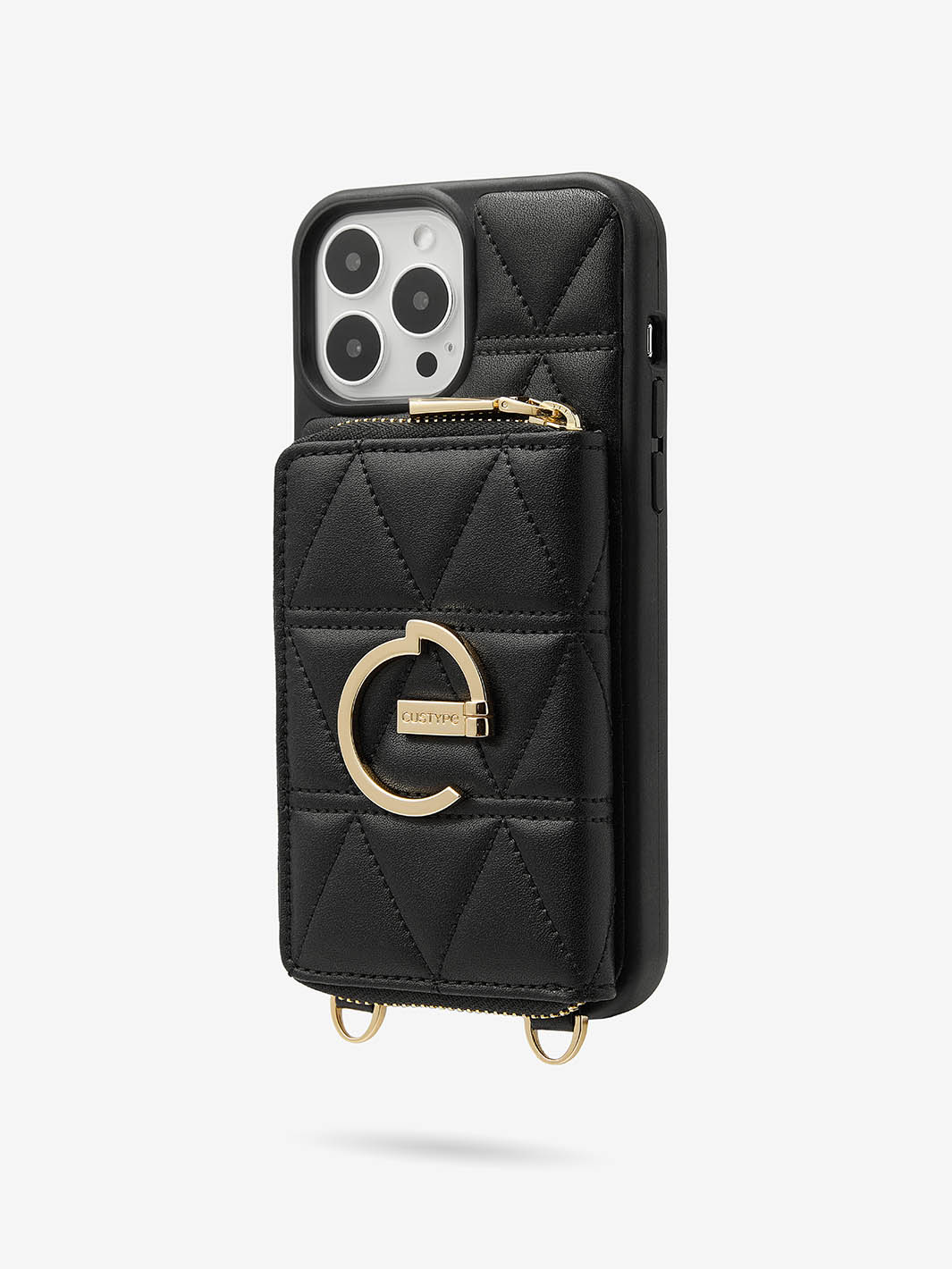 ZipPouch- E-stand Wallet Phone Case-black