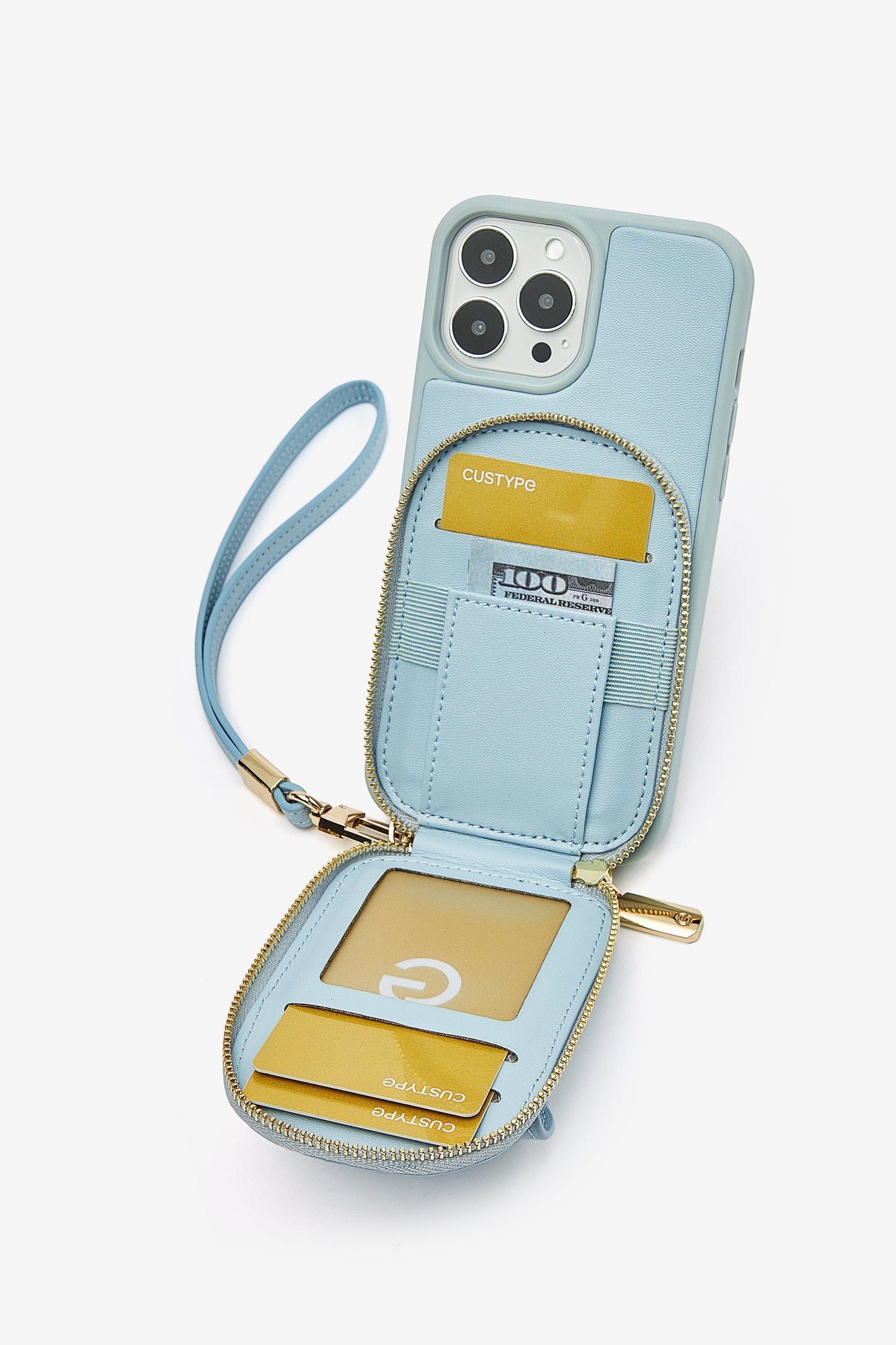 Unique Baseball Cap Phone Case iPhone Crossbody Cover Case Wallet Pouch Blue