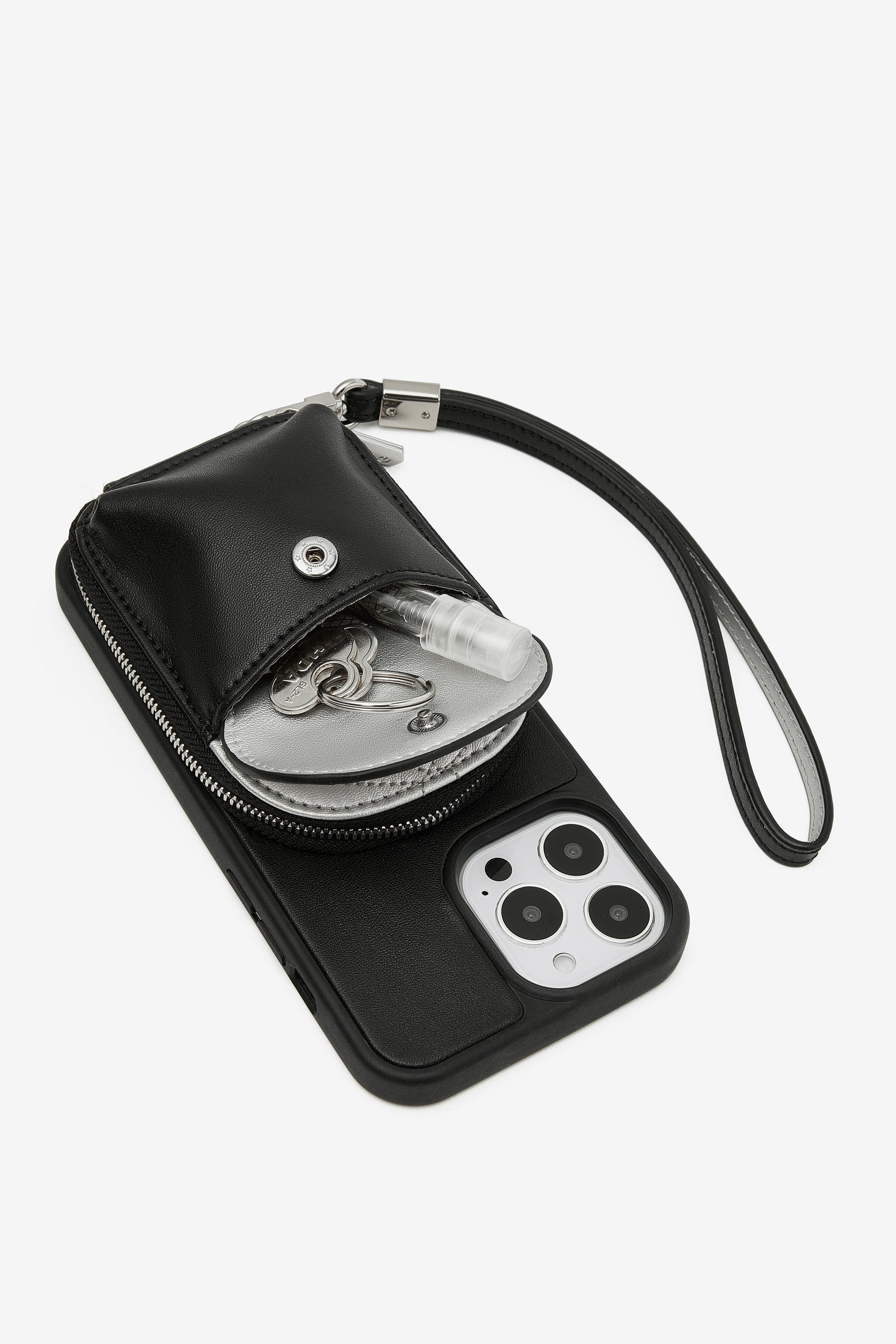 Unique Baseball Cap Phone Case iPhone Crossbody Cover Case Wallet Pouch Black