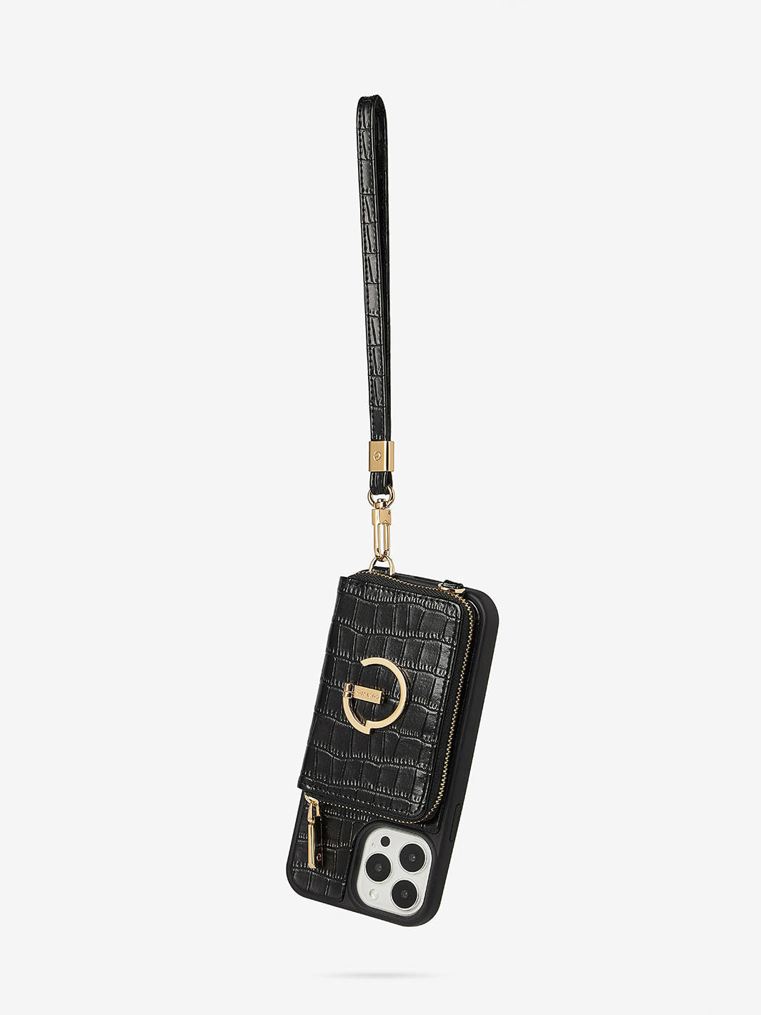 Custype Future X Crocodile crossbody iPhone case in black-4