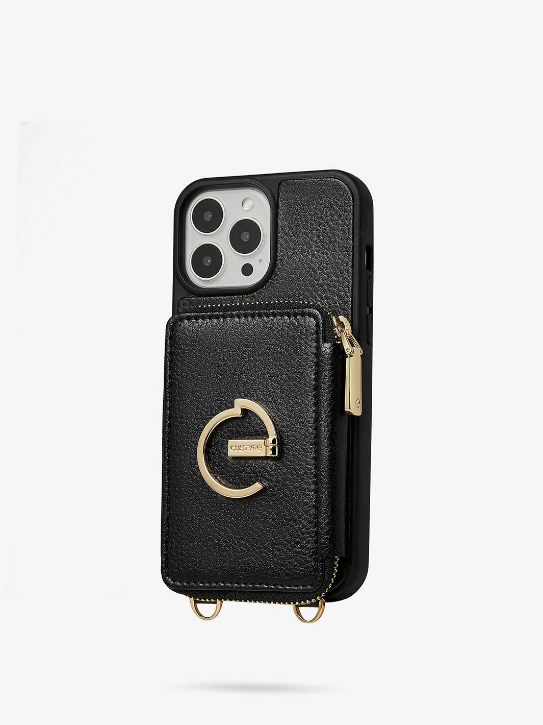 ZipPouch- E-stand Wallet Phone Case-black